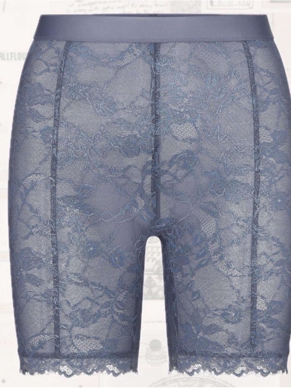 SKIMS Lace Shaping Shorts — Thunder Blue